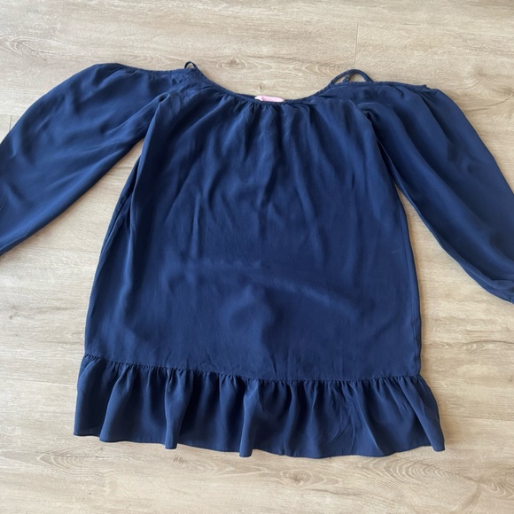 Lilly Pulitzer Candice Silk Dress in True Navy SZ XS - Picture 2 of 8